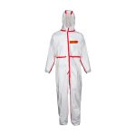 Combinaison antistatique catégorie 3 type 4-5-6. Glissière sous double rabat. Coutures extérieures rabattues & raccords étanches aux jets. Capuchon en 3 parties. Manches, jambes & taille élastiquées. Gousset entrejambe 3 pièces. 55g/m² env.