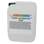 Acide lactique 80% E270, additif et agent acidifiant polyvalent pour usages alimentaires, agroalimentaires et techniques.