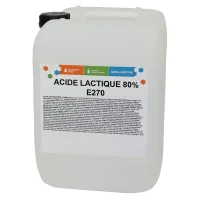 Acide lactique 80% E270, additif et agent acidifiant polyvalent pour usages alimentaires, agroalimentaires et techniques.