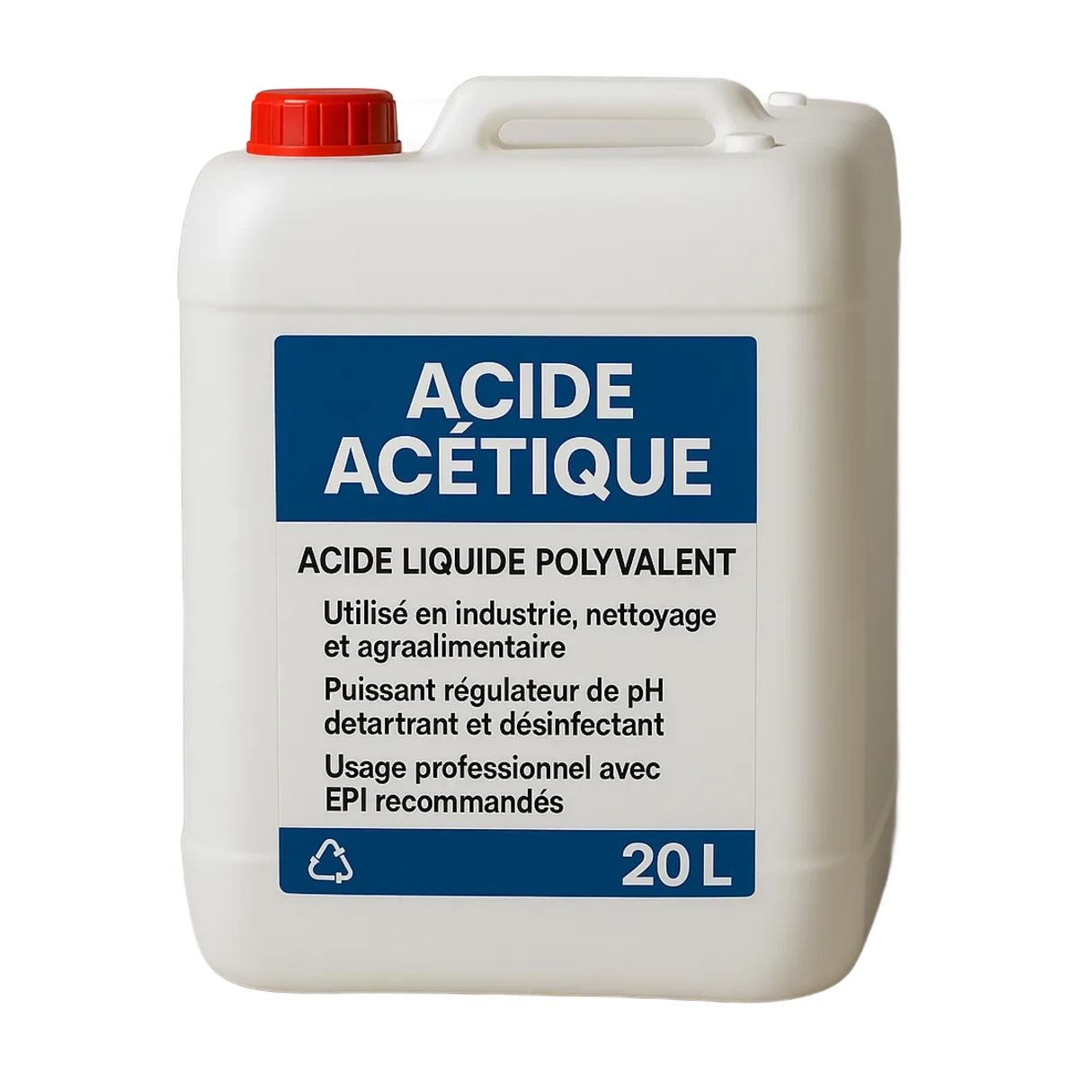Acide acétique 80% 20L Acide polyvalent pour usages professionnels