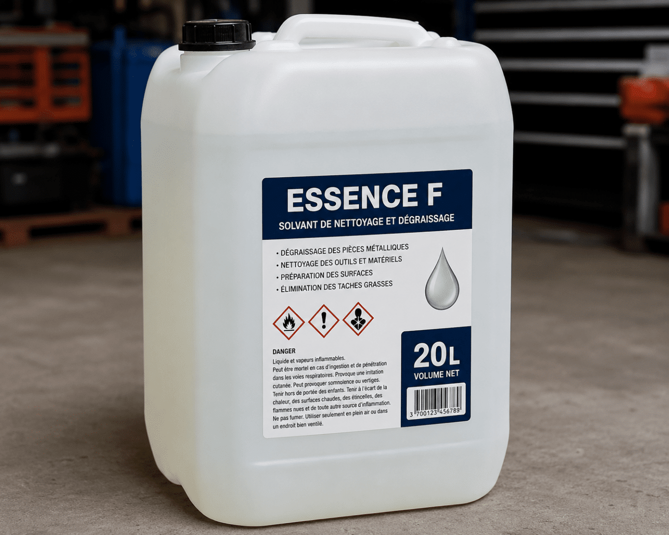 Essence F — solvant dégraissant conditionné en 4 x 5 L