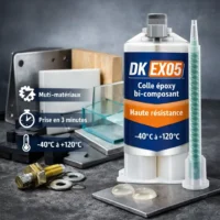 KIT 3 Colles époxy multi-matériaux DK EX05 haute résistance thermique 25ml+ 5 Buses mélangeuses BMX104
