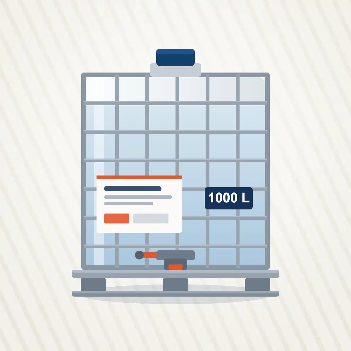 Conteneur IBC 1000 L sur palette acier